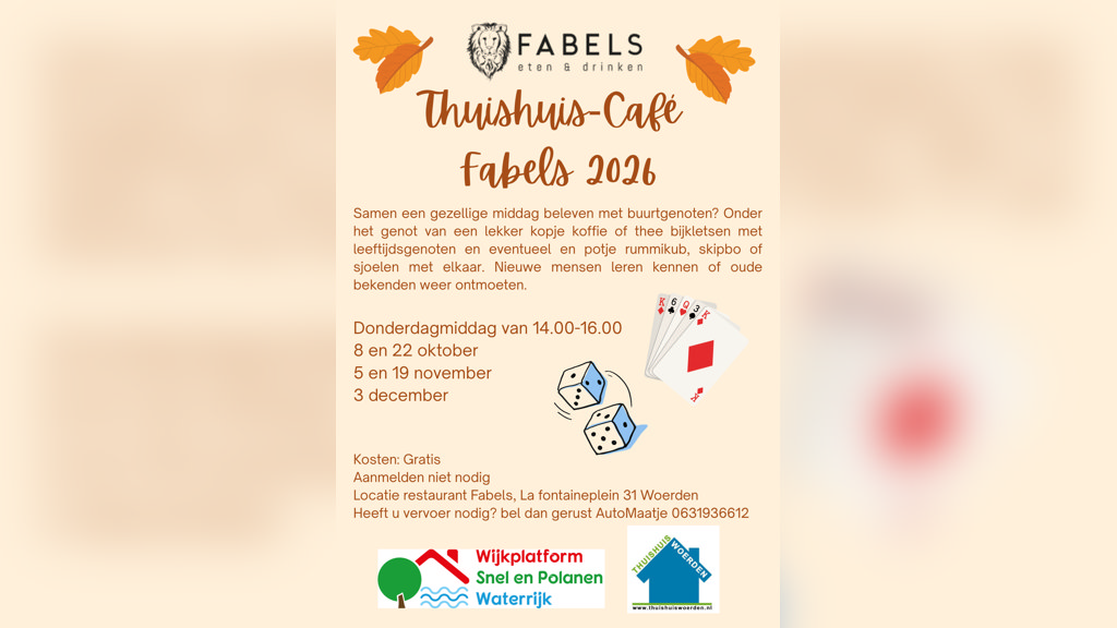 Thuishuis-café Fabels in Woerden